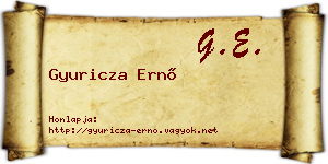 Gyuricza Ernő névjegykártya